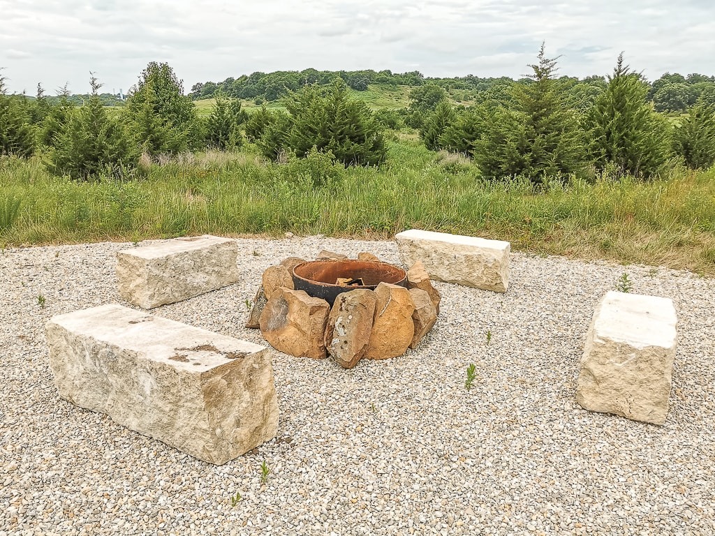 Two fire pit zones at the valley cabins