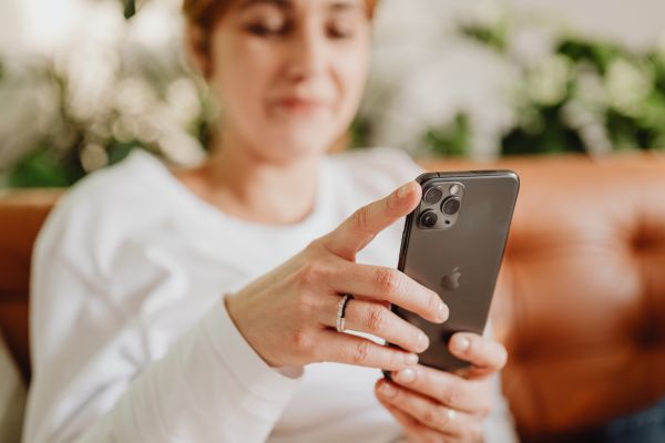 woman using cellphone