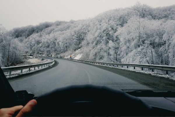 driving in the road during winter
