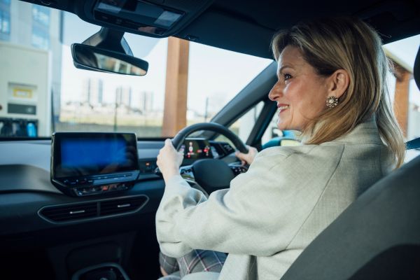 woman driving in a car